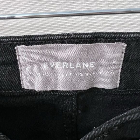 Everlane The Curvy High Rise Skinny Jeans Size 27 Crop Black Denim Stretch - Picture 4 of 7